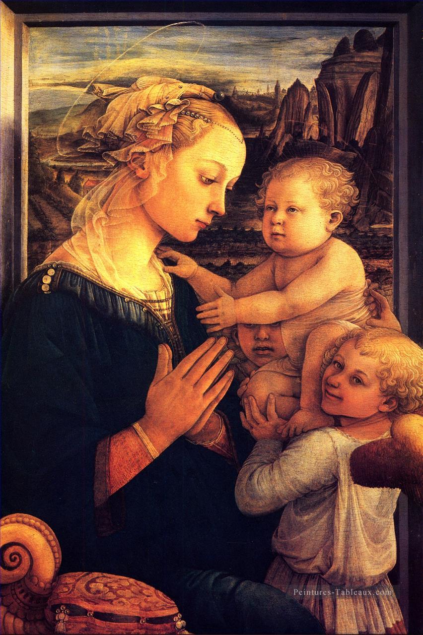 Vierge aux enfants Christianisme Filippino Lippi Peintures à l'huile